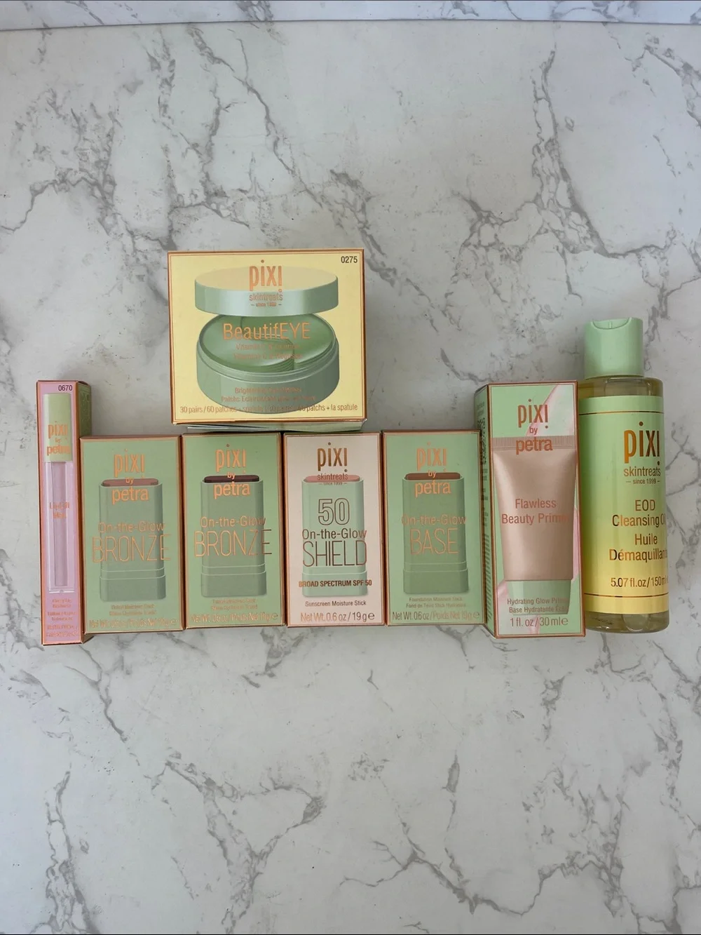 Pixi On-the-Glow Bronzer & Skincare Set — Mint and Gold